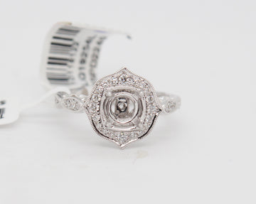 18KW .42 Cttw Diamond Semi Mount Ring