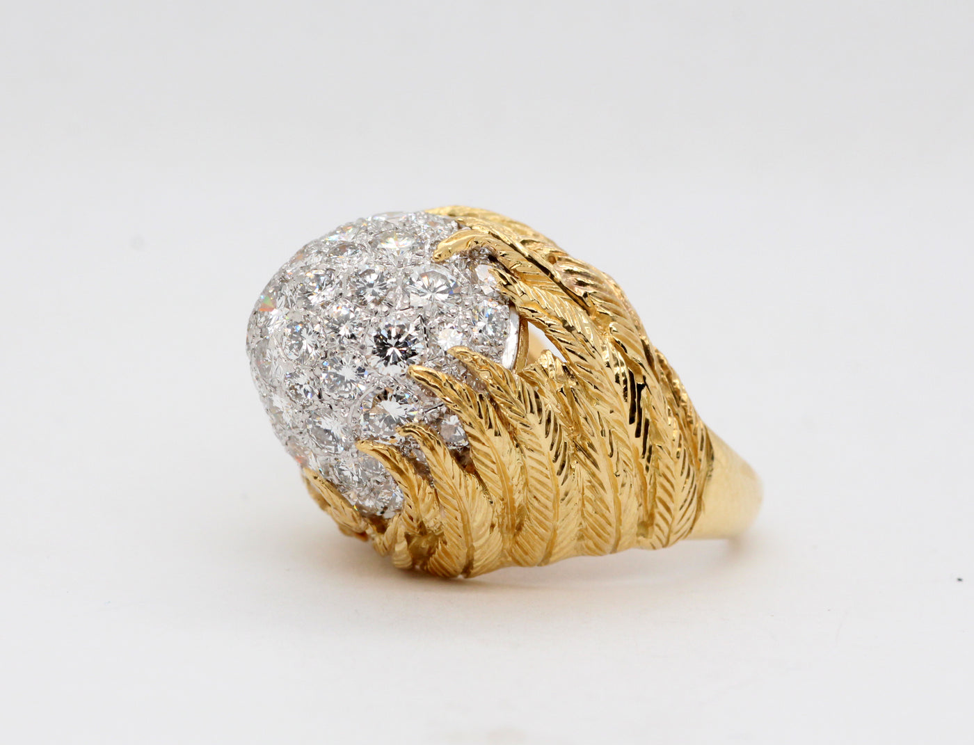 Estate 18KY 3.02 Cttw Diamond Dome Ring