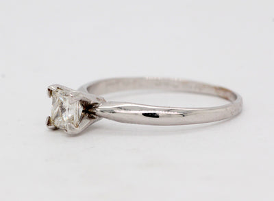 14KW .55 Ct Princess Cut Diamond Solitaire Ring