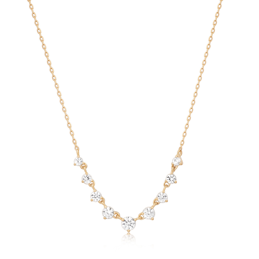 ROSAMUND  Rose Cut White Sapphire Necklace