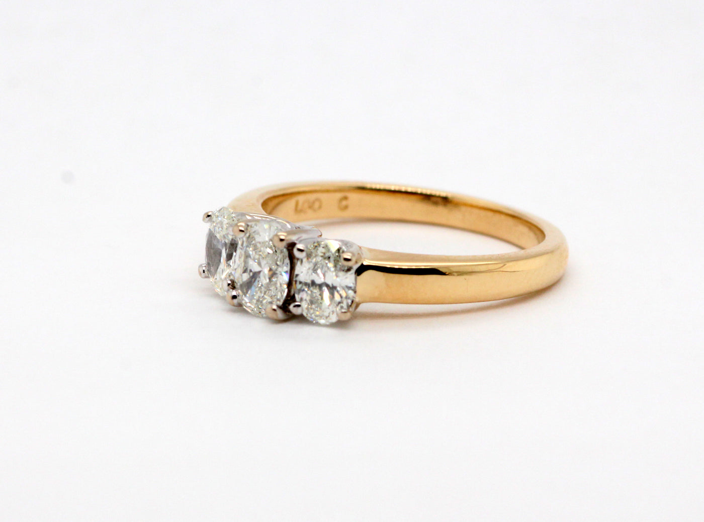 14KTT 1.00 Cttw Diamond 3 Stone Ring image