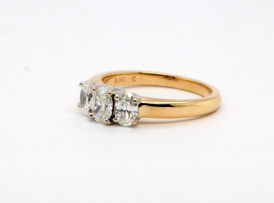 14KTT 1.00 Cttw Diamond 3 Stone Ring