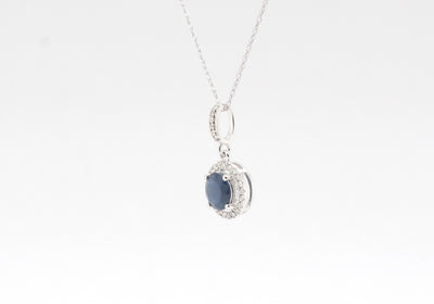 14KW Sapphire and Diamond Pendant