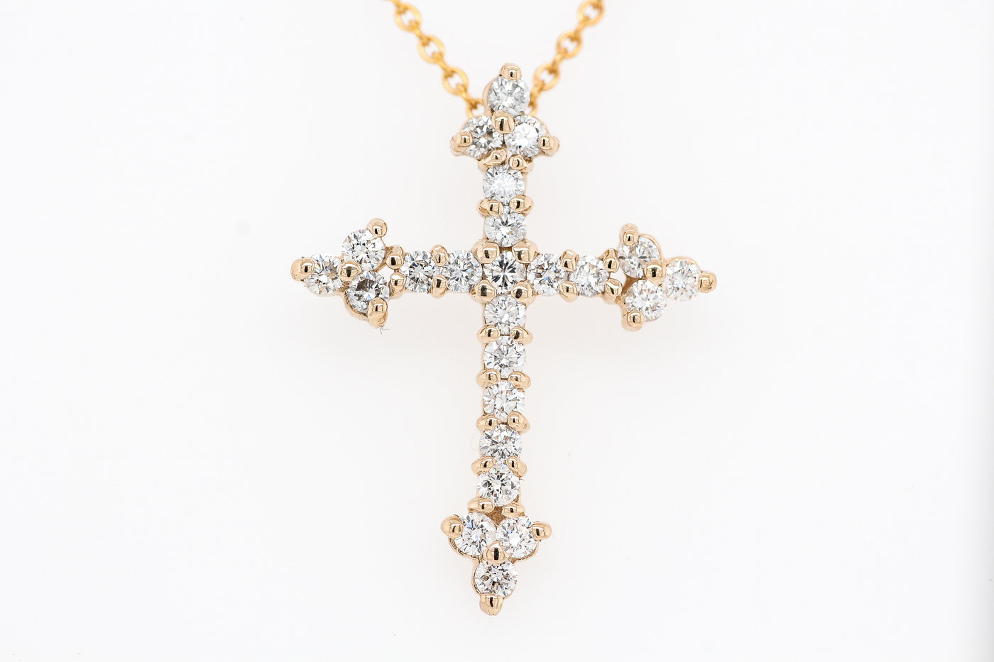 14KY Diamond Cross Pendant