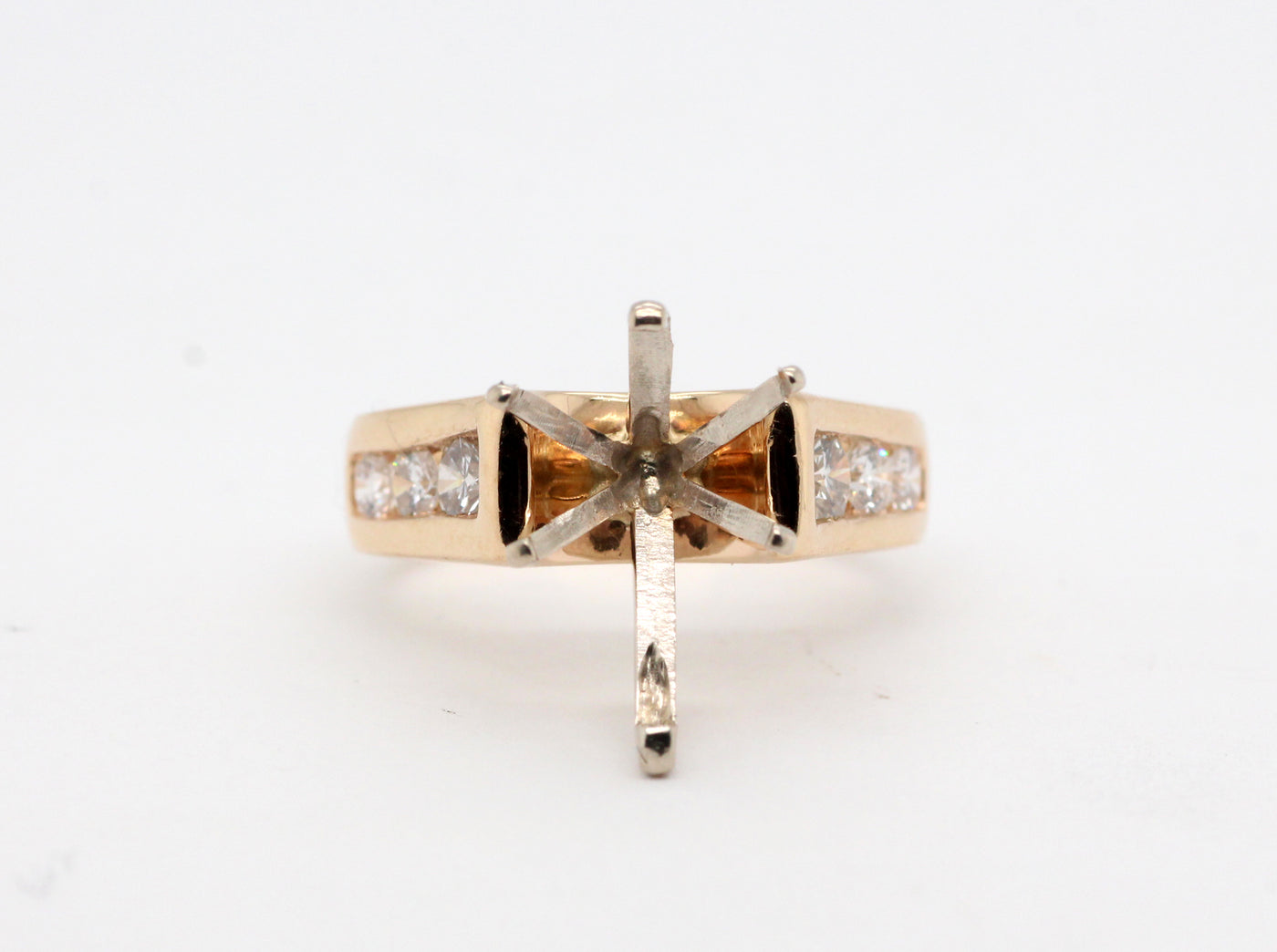 14KY .50 Cttw Diamond semi mount ring, GH-VS2