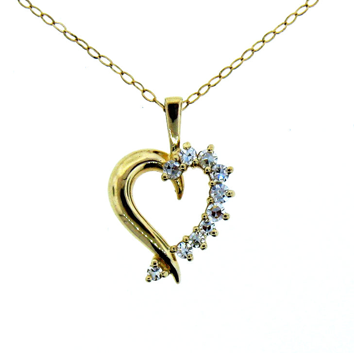 14KY 1/4TW DIA HEART PENDANT