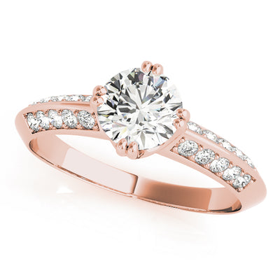 14K Rose Gold 1 ct tw Pave Diamond Engagement Ring