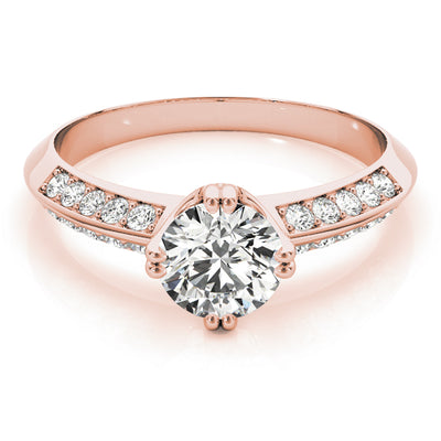 14K Rose Gold 1 ct tw Pave Diamond Engagement Ring