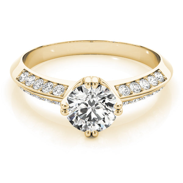 14K Yellow Gold 1 ct tw Pave Diamond Engagement Ring