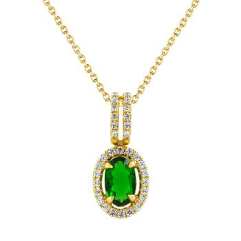 14KY .48CTTW EMERALD AND DIAMOND PENDANT .14CTTW image