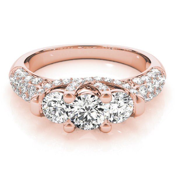 ENGAGEMENT RINGS 3 STONE ROUND