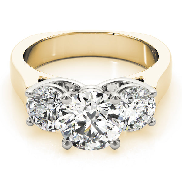 ENGAGEMENT RINGS 3 STONE ROUND
