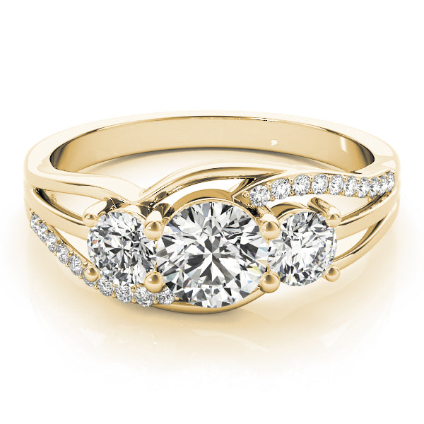 ENGAGEMENT RINGS 3 STONE ROUND