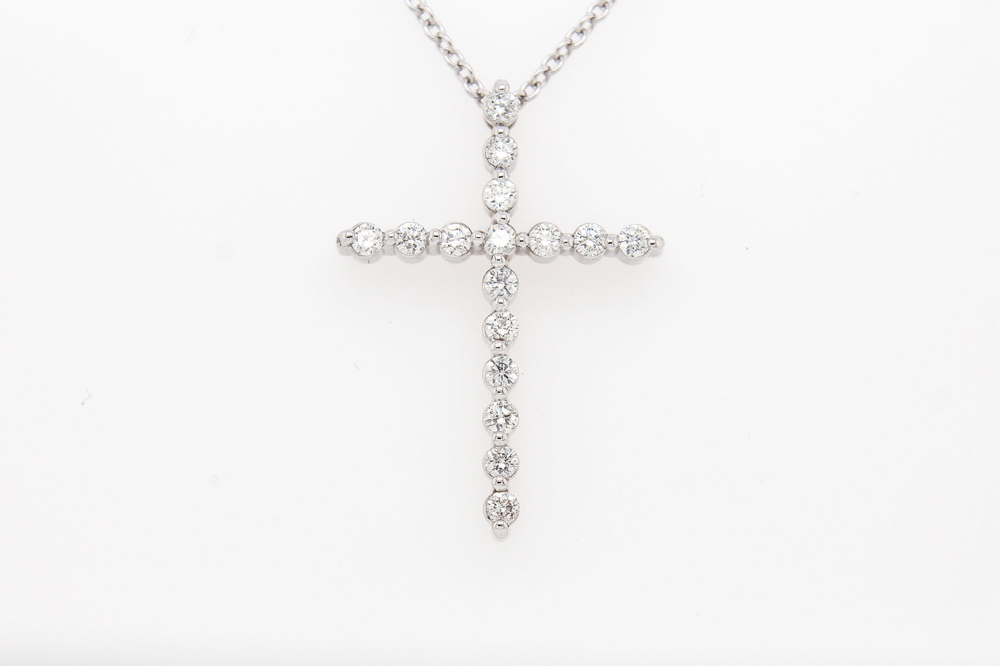 Lady's White 14 Karat Cross Pendant