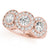 18K Rose Gold 1 3/8 ct tw Three Stone Diamond Engagement Ring