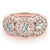 18K Rose Gold 1 3/8 ct tw Three Stone Diamond Engagement Ring