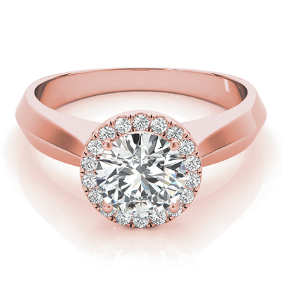 14K Rose Gold 1 ct tw Halo Diamond Engagement Ring