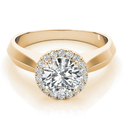 18K Yellow Gold 1 ct tw Halo Diamond Engagement Ring