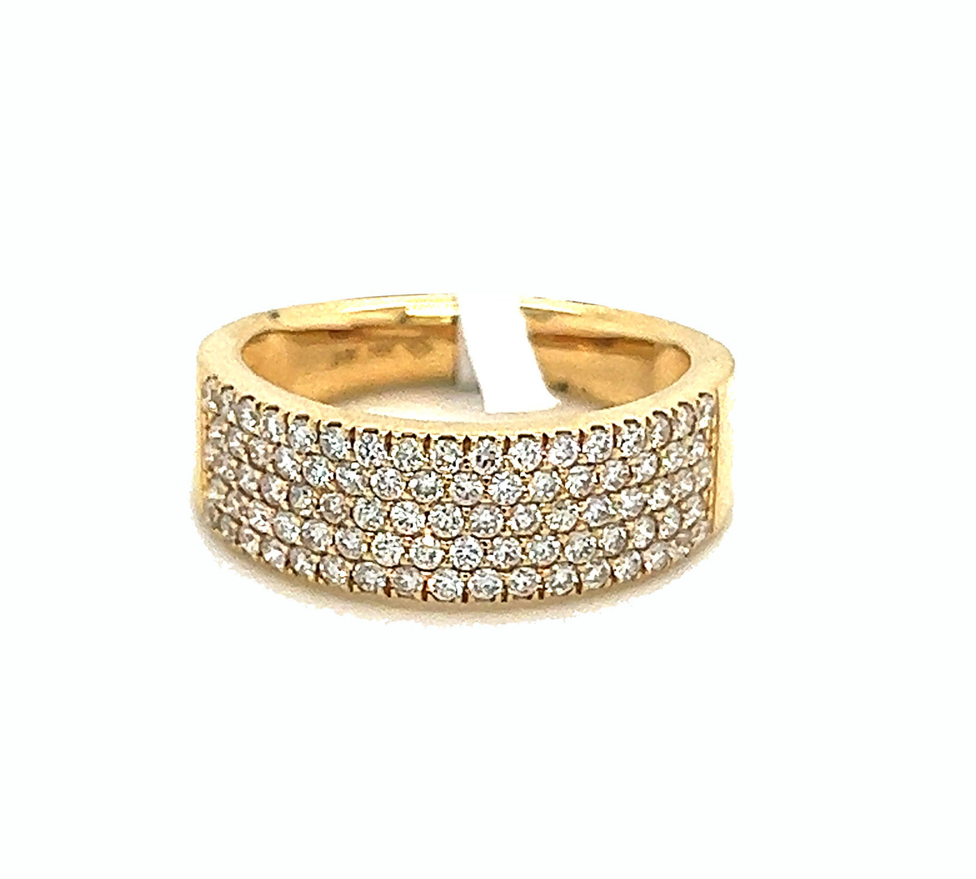 18KY 5 Row Diamond Fashion Ring