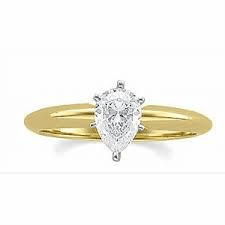 14KY .73 CT PEAR SHAPED SOLITAIRE H-SI2