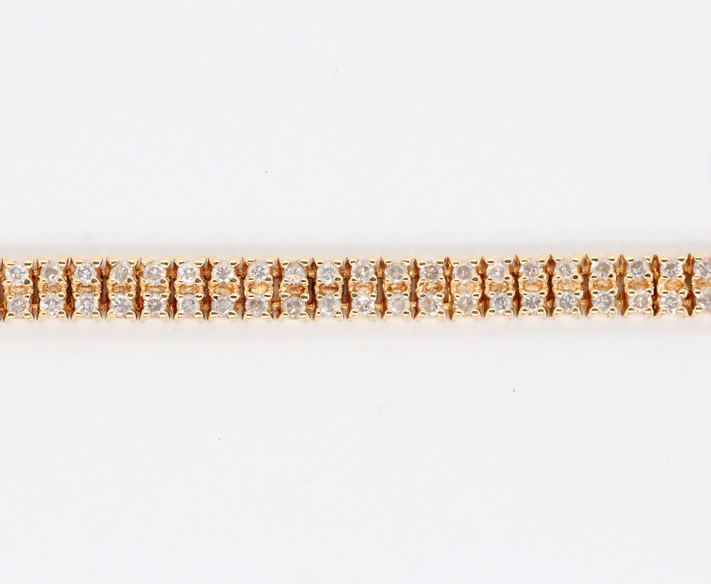 Estate 14KY 2.15 Cttw 2 row Diamond bracelet, J-I1