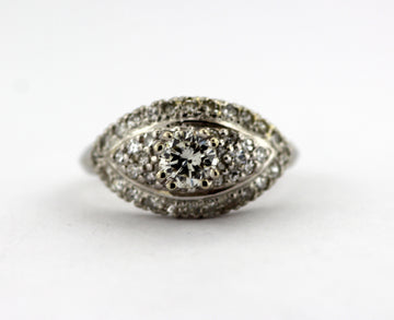 Estate Platinum 1.29 Cttw Diamond Engagement Ring