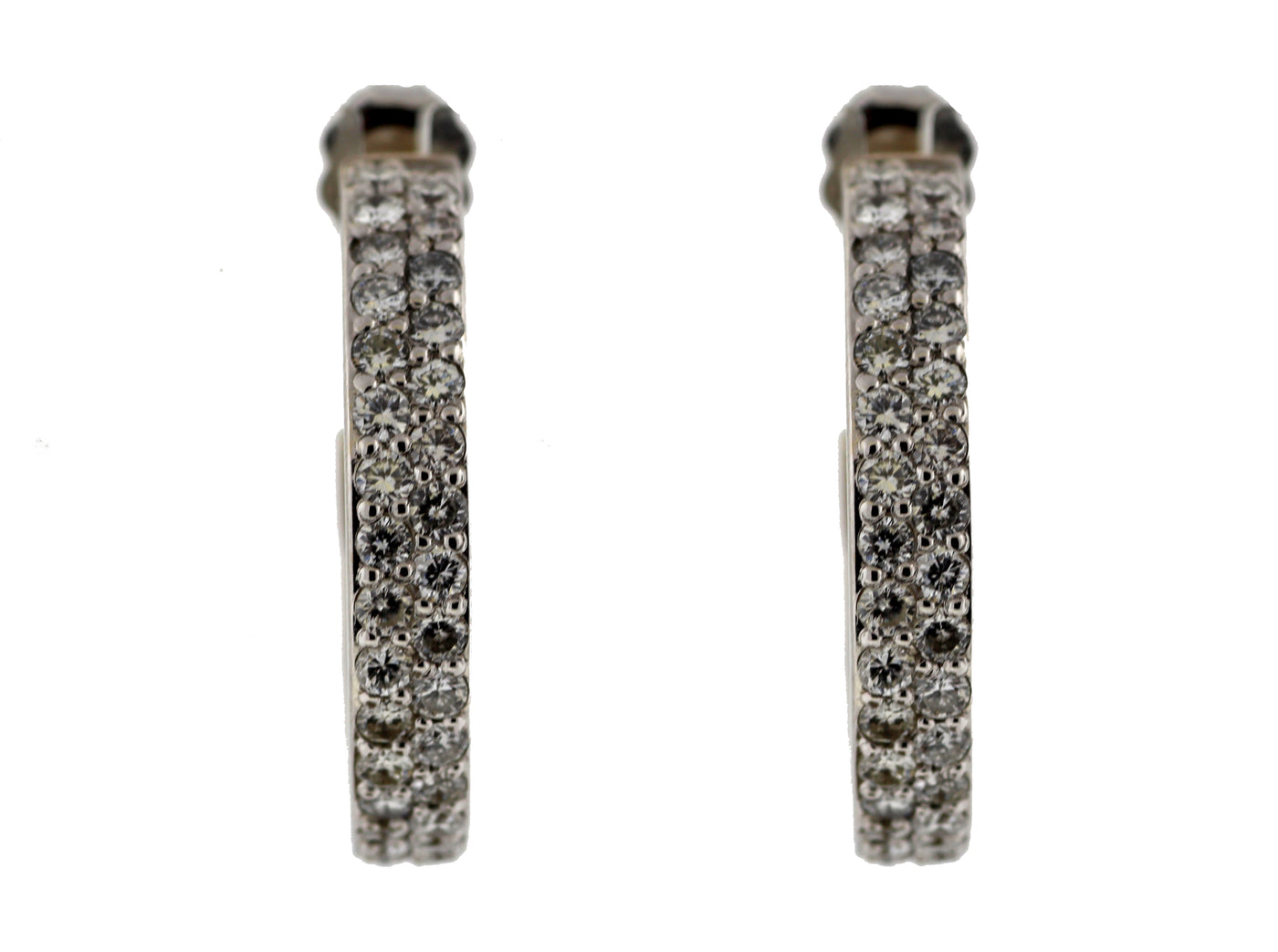 14KW 2.50 CTTW DIAMOND HOOP EARRINGS HI-SI1