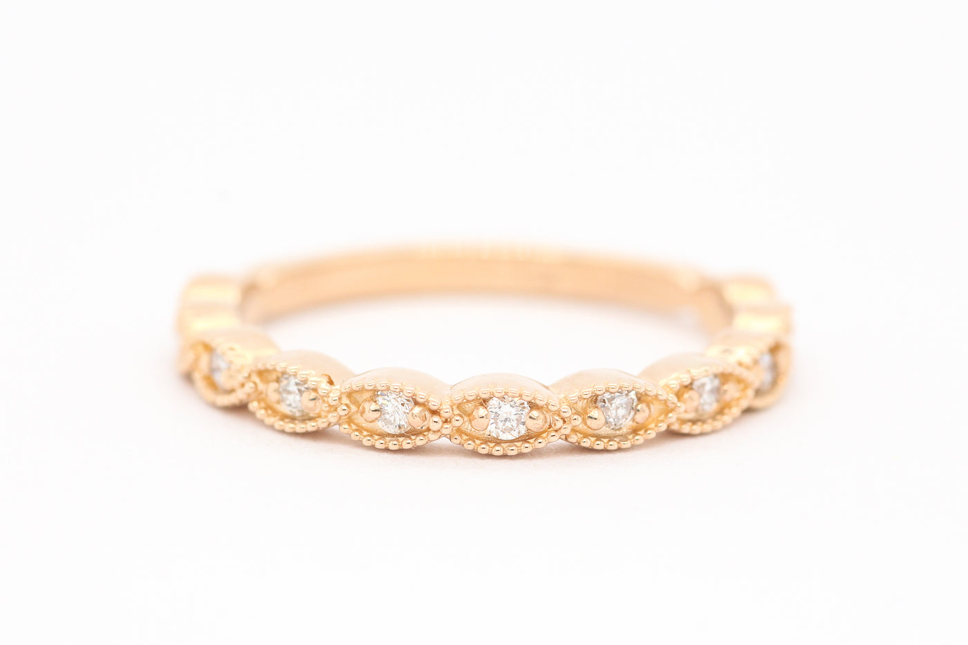 14KY .12 CTTW DIAMOND WEDDING BAND, G-SI1