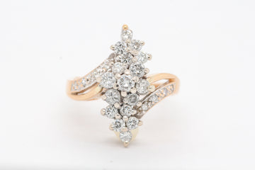 ESTATE 14KTT 1.00 CTTW DIAMOND CLUSTER RING, HI-I1