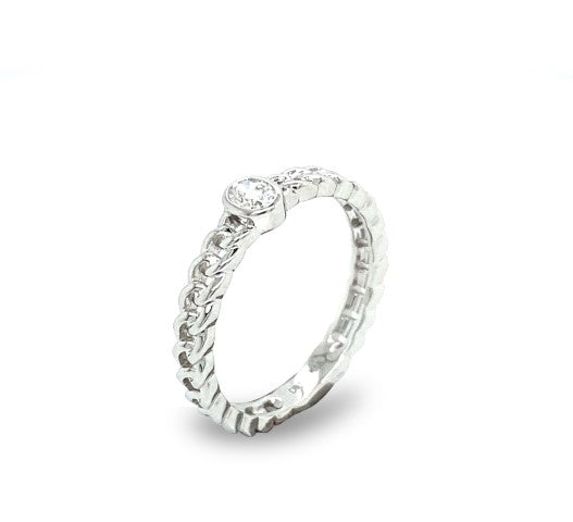 18KW .13 Ct Diamond Ring