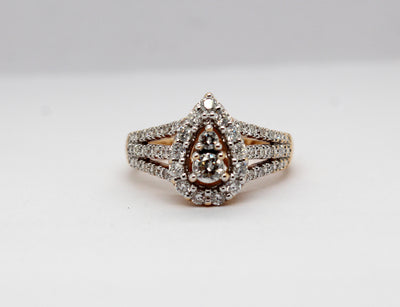 Estate 14KY .75 Cttw Diamond Halo Engagement Ring