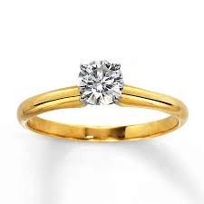 14KY 1/3CT ROUND SOLITAIRE DIAMOND RING, I-VS1