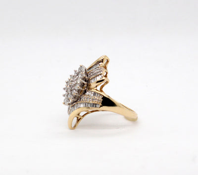 Estate 10KY 2.00 Cttw Diamond Ring H to I in Color and I1 in Clarity