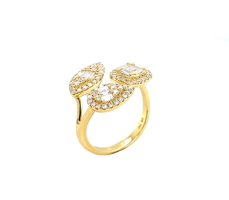 18KY .93 Cttw Diamond Ring