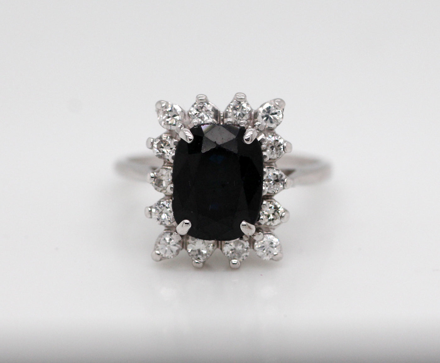 14KW 2.55 CT SAPPHIRE AND DIAMOND RING .49 CTTW DIAMOND RING HI-SI2