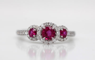 14KW .98CTTW RUBY AND DIAMOND RING .38CTTW image