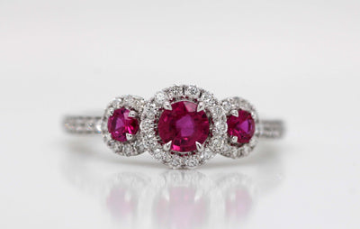 14KW .98CTTW RUBY AND DIAMOND RING .38CTTW image
