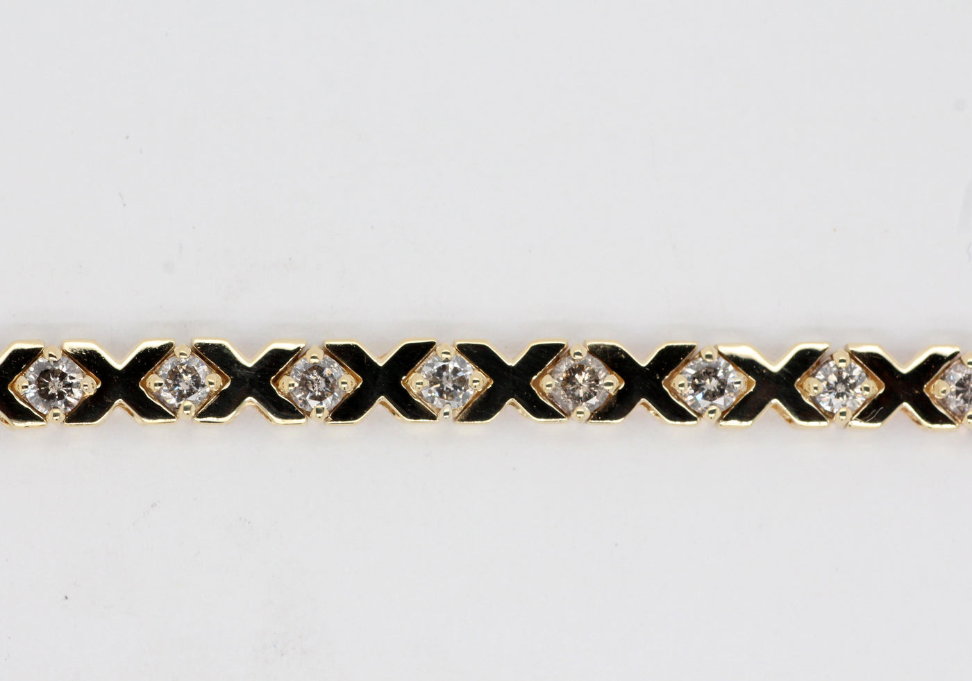 Estate 14KY 2.50 Cttw Diamond "X" Bracelet