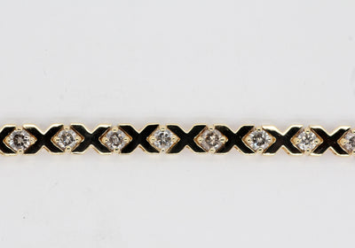 Estate 14KY 2.50 Cttw Diamond "X" Bracelet