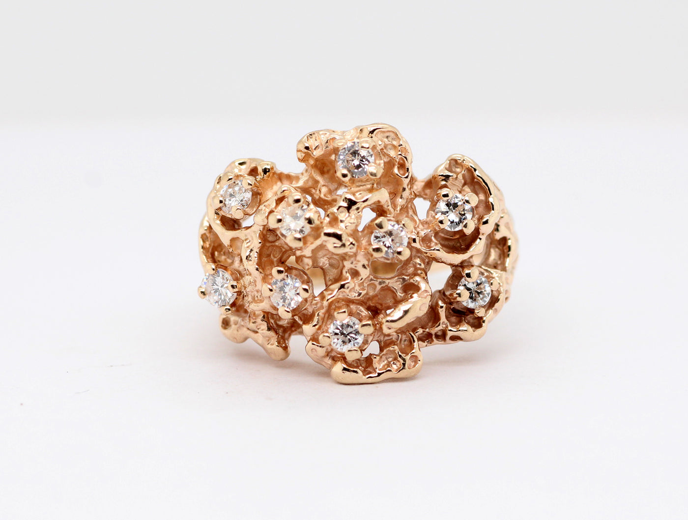 ESTATE 14KY .50 CTTW DIAMOND NUGGET RING, H-SI2