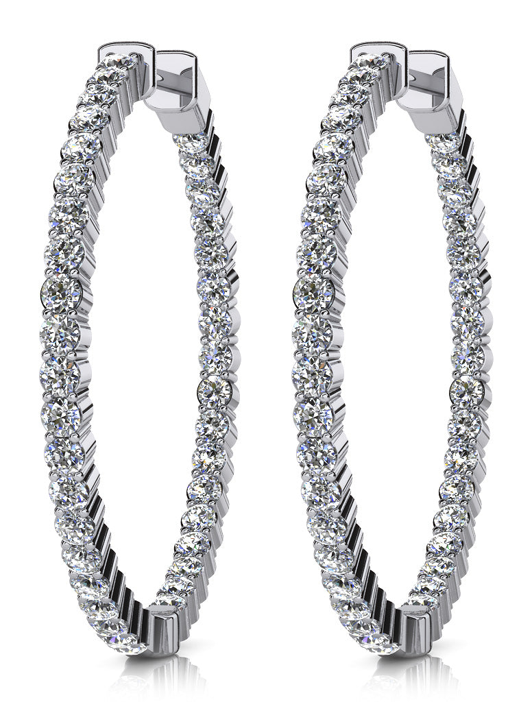 14KW 1.00 CTTW DIAMOND IN AND OUT HOOPS