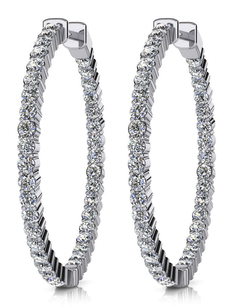 14KW 1.00 CTTW DIAMOND IN AND OUT HOOPS image