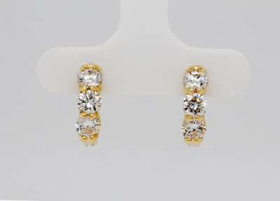 14KY 1.34 Cttw Diamond Small Hoop Earrings