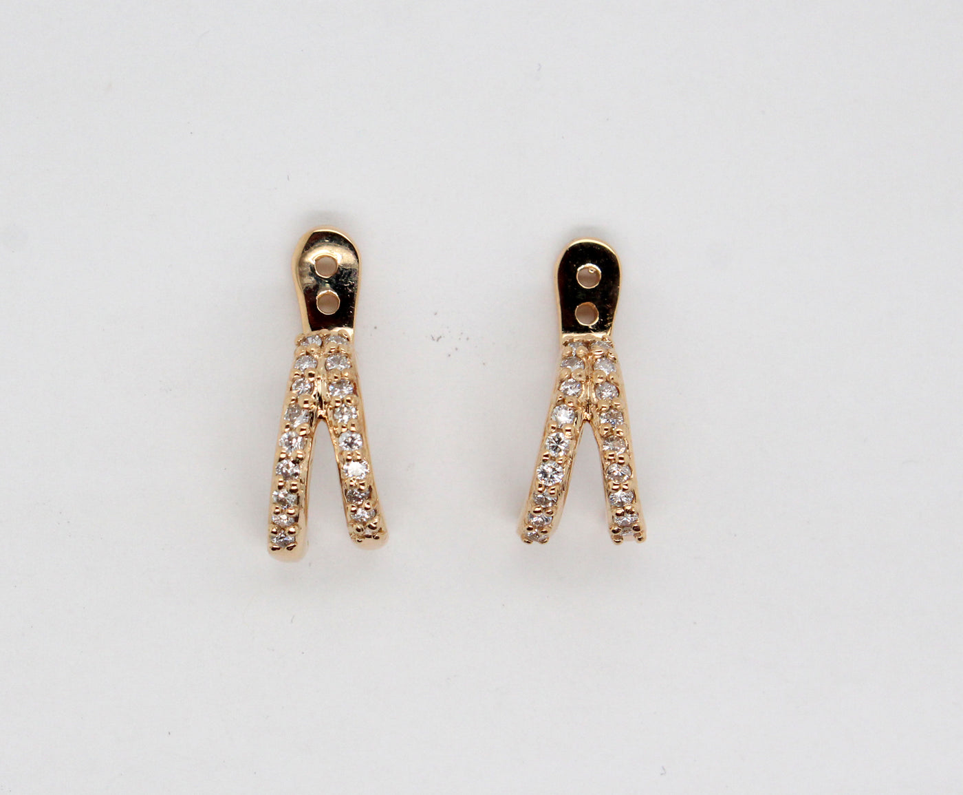 Estate 14KY .65 Cttw Diamond Earring Jackets H in Color and SI2 in Cla