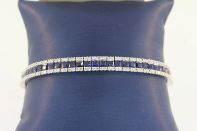18KW Sapphire and Diamond Bracelet