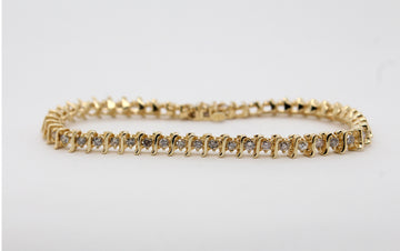 Estate 14KY 2.00 Cttw "S" Link Bracelet I in Color and I1 in Clarity
