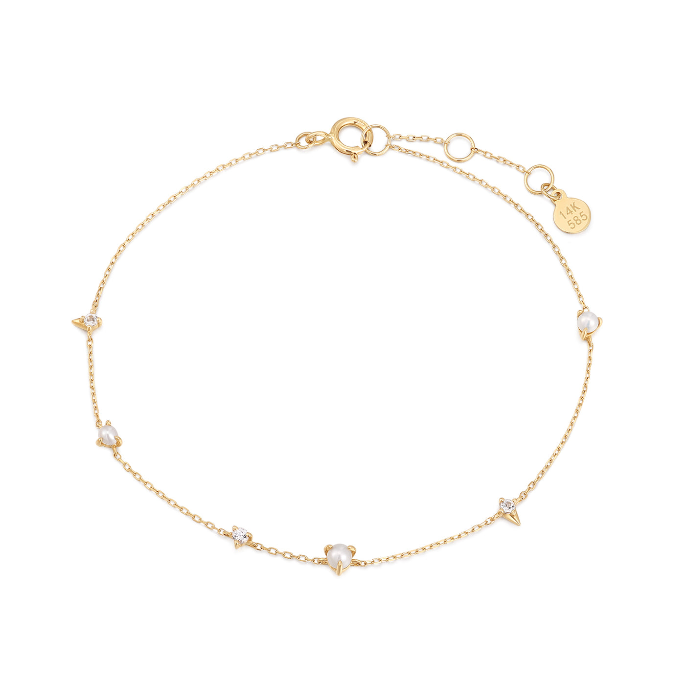 ANDRINA Pearl and White Sapphire Bracelet