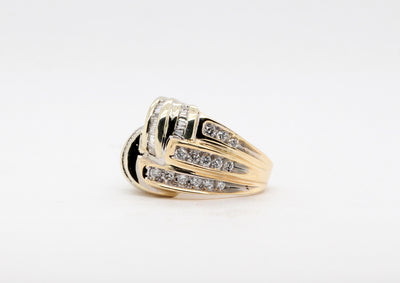 Estate 14KY 1.00 Cttw Diamond Swirl Ring HI-SI2