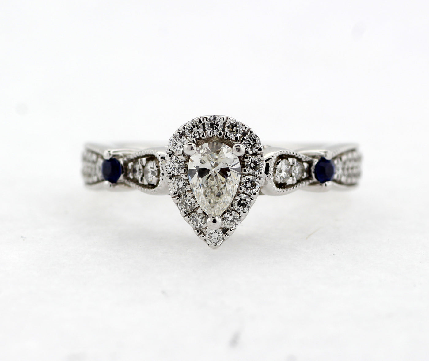 14KW .75 Cttw Diamond And Sapphire Wedding Set image