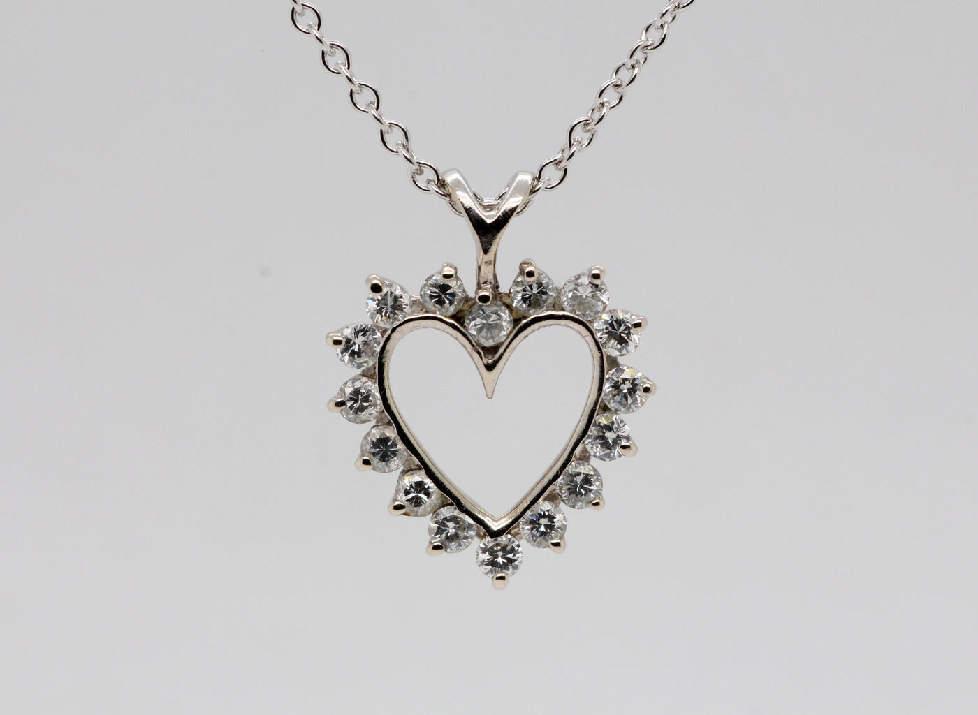14KW .33 Cttw Diamond Heart Shaped Pendant